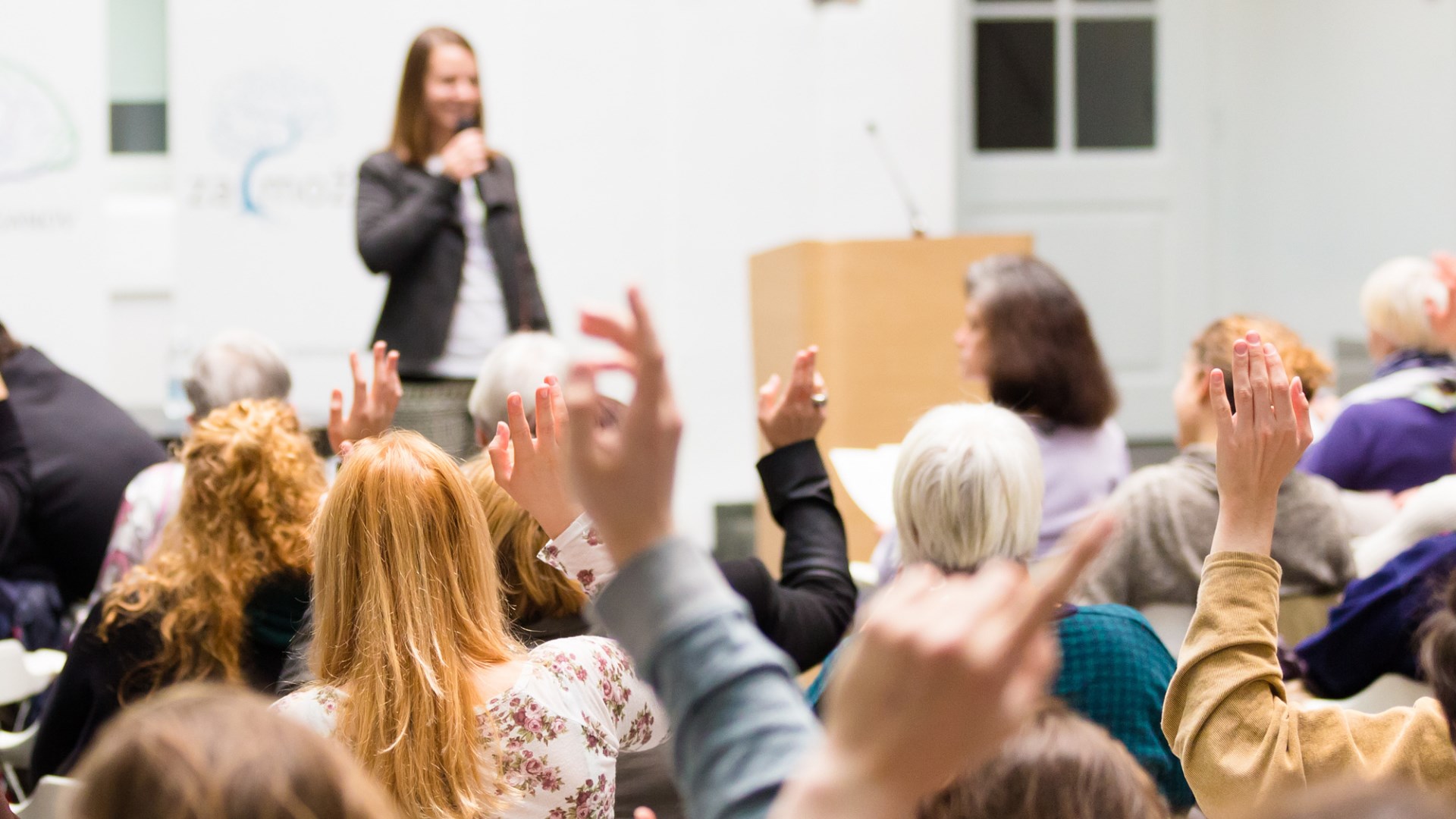 Conference hands up
